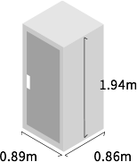 0.89m × 0.86m × 1.94m