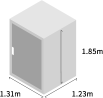 1.31m × 1.23m × 1.85m
