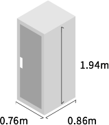 0.76m × 0.86m × 1.94m